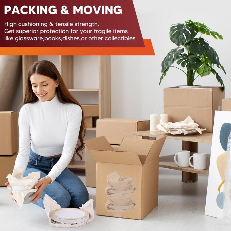 Donyang 15" x 12" Packing Paper Sheets for Moving Supplies, Newsprint Paper for Moving Boxes, Wrapping Paper for Moving, Shipping, Packaging, Small Packing Box, Dishes Glasses Box Filler Materials 80 Sheets - Image 4
